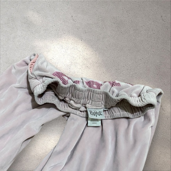 Bratz Dusty Pink Velvet Pants w/ Rhinestoned Details - Picture 5 of 7